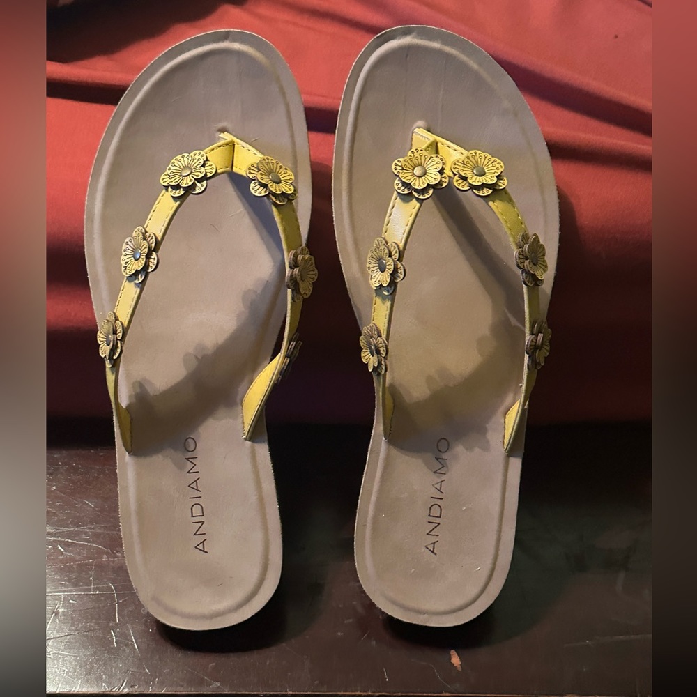 Women’s flower sandals never worn